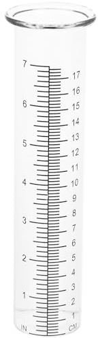 Outanaya Regenmesser Glas Ersatz 2 Stück aus Borosilikatglas Transparent mit Intuitiver Skala für Gartenbewässerung und Meteorologische Statistik