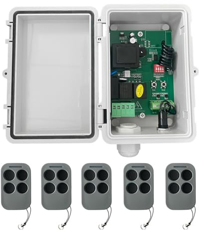 Gundhgstrr Placa de Control Universal AC220V para Persianas Enrollables con Receptor de Motor Tubular + 5 Mandos A Distancia para Abrepuertas de Garaje con Persiana Enrollable.