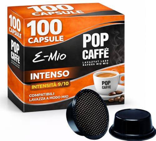 100 Capsule Caffè Compatibili A Modo Mio Intenso – Miscela Forte e Corposa – Aroma Ricco e Crema Densa – 100 Capsule Compatibili Macchine A Modo Mio – Ideale per le pause quotidiane
