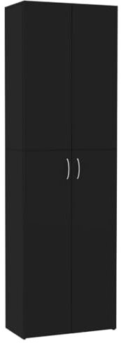 vidaXL Büroschrank Aktenschrank Mehrzweckschrank Schrank Aufbewahrungsschrank Beistellschrank Holzschrank Büro Schwarz 60x32x190cm Holzwerkstoff