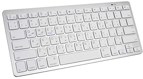 Clavier Bluetooth Portable Arabe, QWERTY pour iPad 10.2/10.9/10.5, PC, Smart TV, Tablettes Android, Smartphone, Arabe