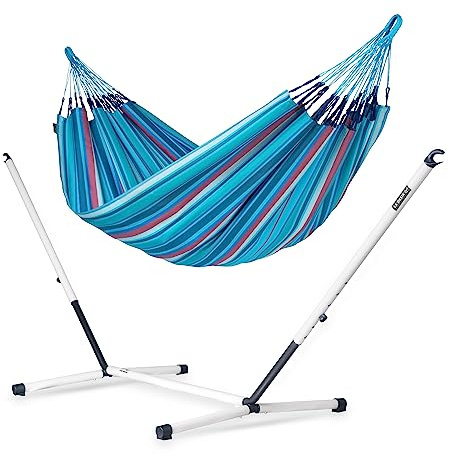 LA SIESTA Brisa Wave Hamac d'extérieur classique double + cadre en acier revêtu par pulvérisation