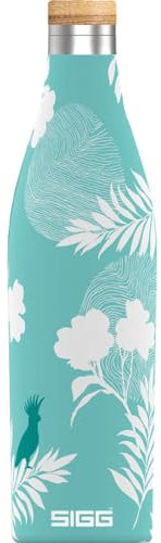 SIGG - Insulated Water Bottle - Meridian - Leakproof - Extra Slim - BPA Free - Plastic Free - Double Walled 18/8 Stainless Steel - Bamboo Screw Top - Glacier - 0.5 L