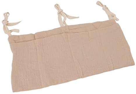 Babysäng Förvaringsväska 2 Fickor Justerbar Rem Hängande Spjälsäng Organizer Baby Säng Leksak Förvaringsväska Tvättbar Baby Nursery Spjälsäng Organizer Hängande Blöja Organizer (Kaki)