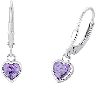 Prinzessin Lillifee Ohrhänger 925 Sterling Silber Mädchen Kinder Ohrschmuck, mit Zirkonia synth., 2,1 cm, Herz, Kommt in Schmuck Geschenk Box
