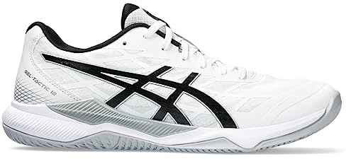 ASICS Herren Gel-Tactic 12 Volleyballschuhe, Größe 45, Weiß/Schwarz