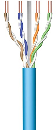 Ewent IM1222 50m Bobina Cable de Red Ethernet CAT.6|LSZH|U-UTP|AWG23/1|CU Cobre sólido puro|CPR, Classe Eca|10GBit Ethernet|500 MHz| ideal para PC, Router, Modem, Switch, TV, PS5, Xbox, AZUL 50 Metros
