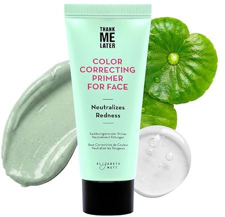 Elizabeth Mott Thank Me Later Color Correcting Face Primer - Niacinamide and Cica Soothes and Neutralizes Uneven Skin Tone and Facial Redness - Grips Makeup for Long-Lasting Wear - Cruelty-Free, 30g