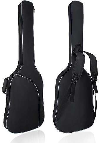 HOYIYO Bass Case Guitar Bag 9.6mm Padding Soft Case and Gig Bag with Neck Protector Strap and Pockets Black