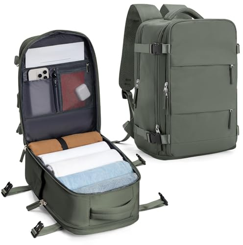 SZLX Handgepäck Rucksack 40x20x25 für Ryanair Reiserucksack Flugzeug Unter Sitzplatz Tasche Easyjet Handgepäck 45x36x20 Laptop Rucksack mit Schuhfach für Herren Damen Schulrucksack Jungen Teenager