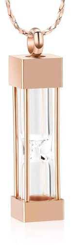 memorial jewelry Bijou funéraire en verre pour cendres contenant des cendres, fiole urne, collier pendentif en acier inoxydable, bouteille cylindrique commémorative, bijou souvenir pour femme/homme