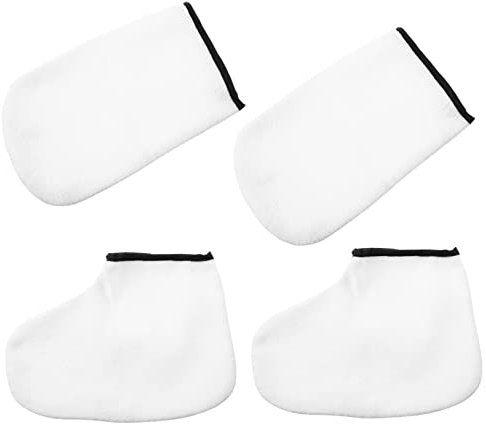 Healeved 2paia Guanti e Calzini in Paraffina Per Trattamenti Mani e Piedi Termico Isolante Per Spa Domestica Per Cura Idratante e Sollievo Da Screpolature