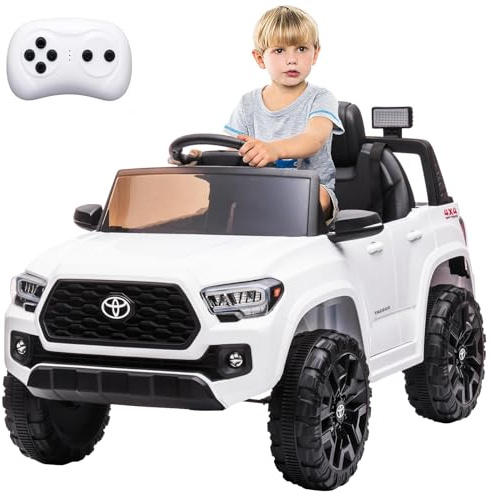 Macchina Elettrica per Bambini, Toyota con Licenza Veicoli Elettrici per Bambini con Telecomando, Cintura di Sicurezza, Avvio Graduale, Luce LED, Macchina Elettrica Bambini 3-8 Anni (Bianco)