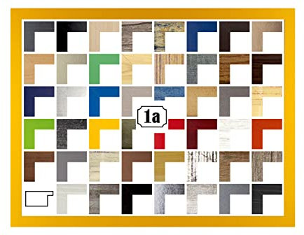 Colorello Bilderrahmen Posterrahmen Puzzlerahmen 36x49 cm Gelb 49x36 cm mit weisser Rückwand und Antireflex Acrylglas