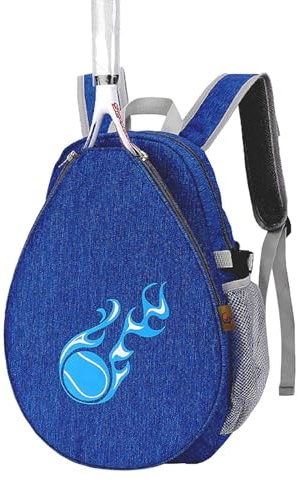 Generico Borsa da Tennis per Bambini - Zaini Porta Racchette da Tennis con Cinghie Regolabili | Borsa Grande per Pickleball, Tasche Multiple per Attrezzatura da Badminton e Attrezzatura Sportiva