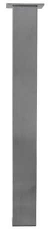 Quadratisches Tischbein aus gebürstetem Edelstahl, Silber, 80 x 80 x 720 mm