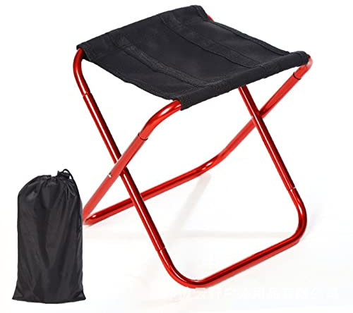 Sgabello pieghevole ultra leggero portatile da campeggio per viaggi all'aperto picnic pesca sedia pieghevole piccola per metropolitana mare e treno colore rosso
