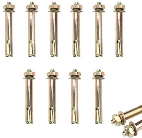 10 Pcs M8*100mm Anchor Bolts, Carbon Steel Expansion Bolts For Wall,Concrete,Brick,Masonry,For Industrial And Construction Use