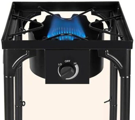 INTEC - Fornello a gas 4 piedi 4,5 kW modulabile a 3 altezze - Cucina Esterna Dimensioni 40 x 40 x 78 cm Accensione Piezo