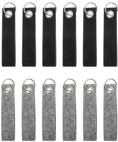 QUARKZMAN Filz Schlüsselanhänger mit Edelstahl Ring, Schlüsselanhänger Rohlinge Bunt Beschriftbare Filzanhänger für DIY Dekoration Taschen Hut