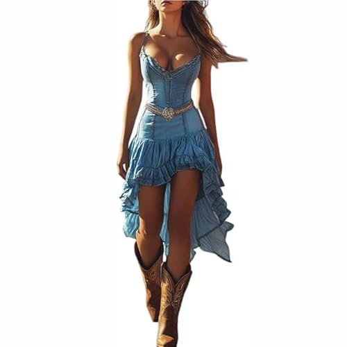 Vestido retro con cuello en V y manga corta para mujer, estilo vintage, western country, vestidos casuales, de fiesta, de gran tamaño, gótico, falda, disfraz hippie