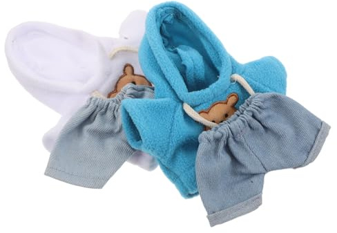 SOPOTUTU 4stücke Teiliges Bärenkleidungsset Mit Hoodie Und Jeans Kawaii Puppenkleidung Für Kuscheltiere Individualisierbare Outfits Für Kleine Stoffbären Und DIY Teddybärkostüme