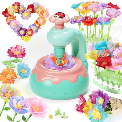 Blumenstrauß-Bastelset, DIY Blumen Bastelset Kinder, Kunsthandwerk-Lernspielzeugset für Mädchen im Kleinkindalter, Weihnachts Geburtstagsgeschenk für Mädchen und Jungen im Alter von 3 4 5 6 7+ Jahren