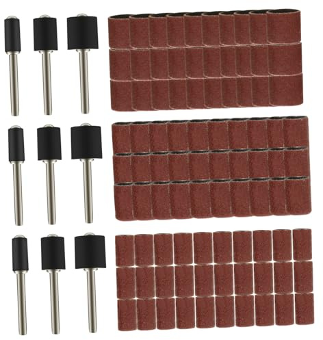 Alipis 102 pièces Kit de Manchons Abrasifs pour Ponceuse Ongles avec Mandrins Auto-agrippants Tambour Ponçage Cylindrique Accessoires Manucure Pédicure Multifonctions pour Usage