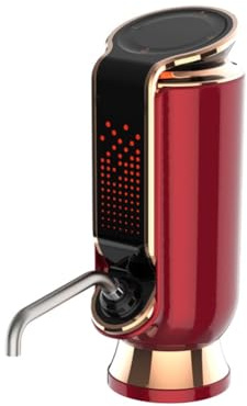 Jaywool 3in1 Electric Wine Aerator, Decanter, Dispenser & Vacuum Pump - LED Touch Screen, Temperature Monitor, Red
