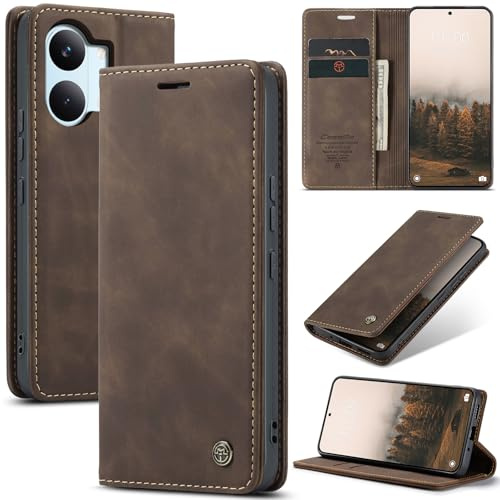 Phernykas Funda para Xiaomi Poco X8 Pro MAX Libro Case, Cierre Magnético Función Soporte Bloqueo RFID Proteccion Flip Wallet Carcasa Móvil para Poco X8 Pro MAX Funda, Café