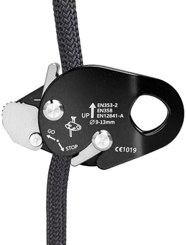 Seilabsteiger | selbstsichernder Aluminiumabsteiger, verstellbarer Absteiger, Klettertrainingszubehör, für Baum-Takeling, Abseilen, Bergzugang, Feuer, Flucht, Outdoor-Arbeitssicherheit