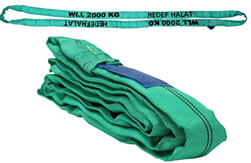 Rundschlinge 2000kg Tragkraft, 20m Umfang, endlos mit Polyesterkern, Hebegurt Hebeband, Grün