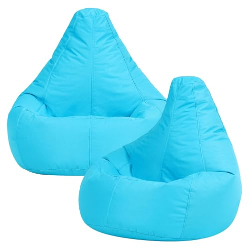 Bean Bag Bazaar Outdoor Kids Bean Bag with Filling, 2 Pack, Aqua