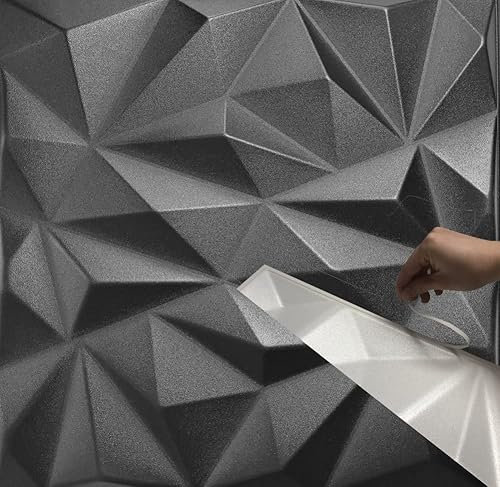 3qm / 3D Wandpaneele !!!Selbstklebend!!! Wandverkleidung Deckenpaneele Platten Paneele ZIRKON BLACK POLYSTYROL MATERIAL (3qm = 12Stück)