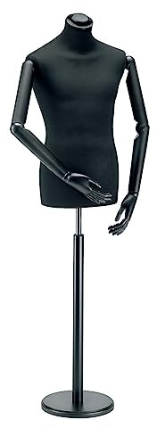 Herren Schaufensterpuppe Schneiderbüste Mannequin Deko-Büste schwarz