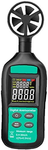 JJJ Compteur de Vitesse du Vent, anémomètre de Haute précision, mètre de Vitesse du Vent GN-301 Digital anémomètre numérique Windmètre de Flux d'air Noir de Haute précision