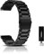 CeiBand Métal Bracelet pour 18mm 20mm 22mm Bracelets de Remplacement Banda de Montre de Rechange en Acier Inoxydable pour Femme Homme - Le Noir