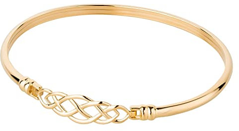 Ardeo Aurum Damen Armreif aus 375 Gold Gelbgold keltisch Armband 9 mm Breite mit Schnappverschluss