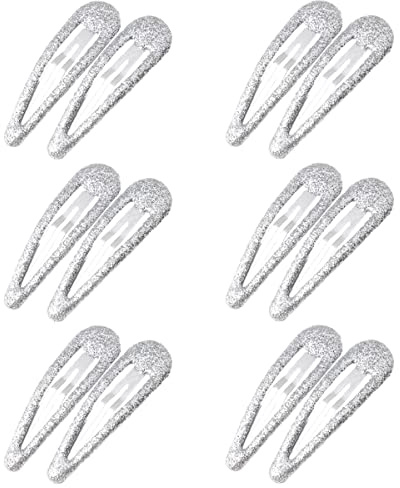 ZEVONDA Glitter Clip a Scatto per Capelli - Fermagli per Capelli in Metallo Colorati Glitter Paillettes Fermacapelli Barrettes Accessori per Styling de Capelli Ragazze Donne, Argento *12