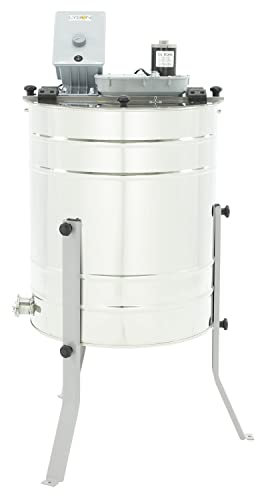 LYSON 4-Waben Honigschleuder Diagonalschleuder Ø500 mit elektrischem Antrieb Honeyextractor Tangentialschleuder für 4 Rähmchen DNM, LN, Zander Edelstahl Imkerei Bienenzüchter Zubehör MINIMA LINE