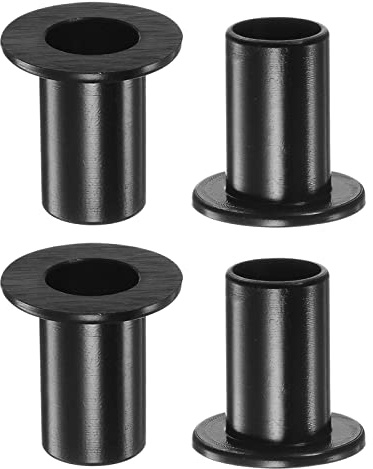 sourcing map 4pcs Flanged Sleeve Bearings 10.1mm Bore 12mm OD 20.5mm Length Nylon Bushings for Shaft, Black