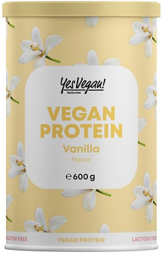 Veganes Proteinpulver VANILLE inkl. gratis Shaker mit B2 und Zink - Alternative zu Whey Protein Pulver - Flavor: VANILLE - Eiweißpulver vegan (1 Dose (1x 600 g), Vanille)