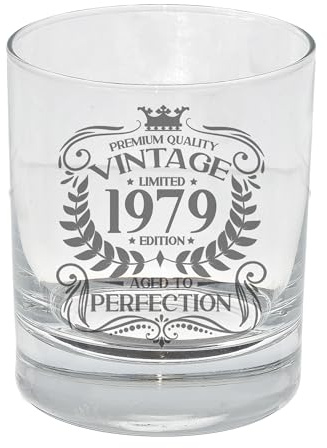 Always Looking Good Vaso de whisky grabado vintage de 1979 envejecido a la perfección para 47 años de edad, para niños de 47 años, vaso de whisky grabado