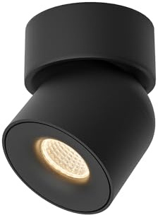 Aisilan Schwarz Deckenstrahler LED Dimmbar, 1 Flammig 9W 360° Schwenkbar Deckenleuchte Strahler Innen 3000K Warmweiß Modern Drehbar Deckenlampe Spots für Wohnzimmer, Schlafzimmer, Küche
