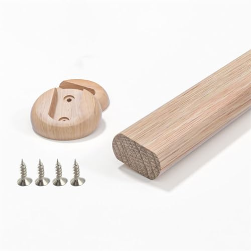 Kit ovale Kleiderschrankstange 1 Stück Kleiderstange - Hölzern Schrank-Stange Schrankrohr | Länge 400-1200 mm | Stange für Garderobe und Nische (Color : Beech, Size : 120cm/47.2Inch)