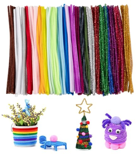 Carehabi 250 unidades limpiapipas para manualidades, 30cm multicolor alambre de chenilla limpia pipas para manualidades para niños y adultos