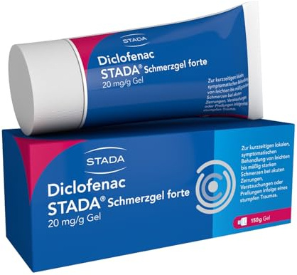 Diclofenac STADA Schmerzgel forte 20 mg/g Gel, zur Behandlung von leichten bis mäßig starken Schmerzen bei akuten Zerrungen, Verstauchungen oder Prellungen infolge eines stumpfen Traumas, 150 g