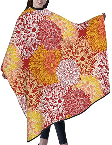Ldsgdfst Cape de coupe de cheveux pour homme et femme - Cape de barbier imperméable professionnelle avec fermeture élastique réglable pour coiffeurs, coiffeurs, barbiers, 140 x 167 cm, Dahlias
