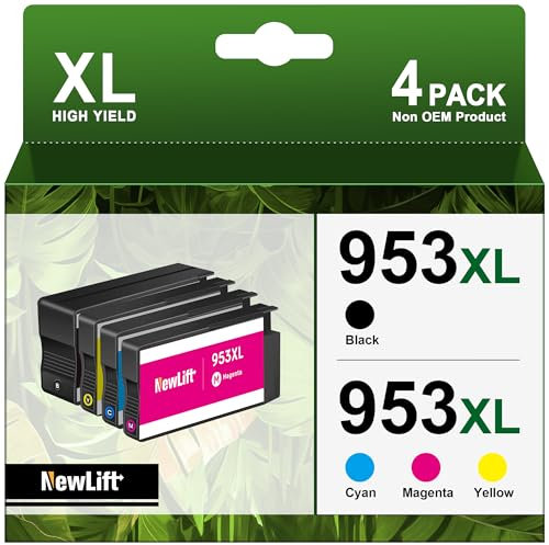 NewLift 953XL Druckerpatronen Kompatibel für HP 953 XL Multipack 953xl druckerpatronen für HP Officejet Pro 7720 7740 8710 8715 8740 8720 8718 7730 8728 8719 8730 Drucker (4er-Pack)