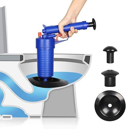 Taylor & Brown Toilet Plunger Kitchen Sink Sewer Dredge Tool, High Pressure Air Drain Pump Pipe Dredge Tools Drain Cleaning Tool with 4 Suckers for Kitchen Bathtub Shower Sink Plunger